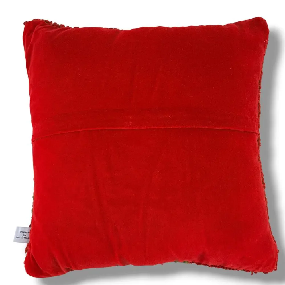 Chandler Four Corners Ruby Pinecones Hooked Wool Pillow 18x18 Laura Megroz